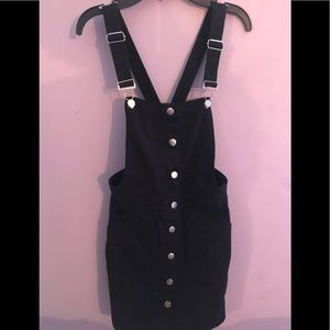 Black overall dress